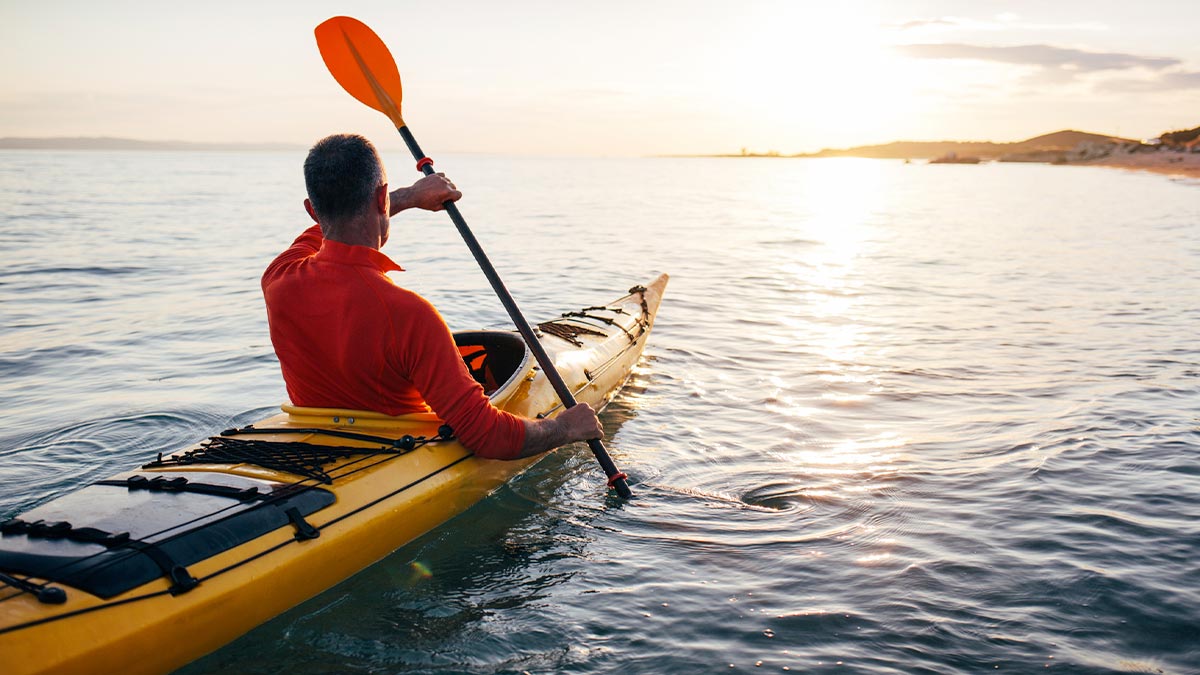 man kayaking